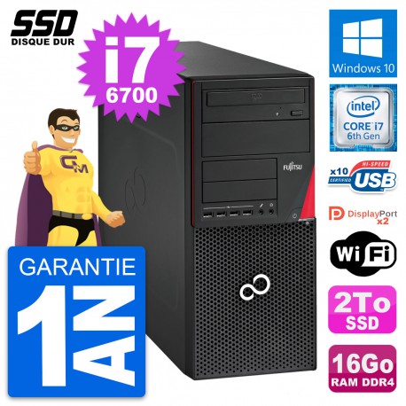 PC Tour Fujitsu Esprimo P756 MT Intel i7-6700 RAM 16Go SSD 2To Windows 10 Wifi