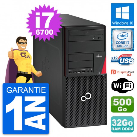 PC Tour Fujitsu Esprimo P756 MT i7-6700 RAM 32Go Disque 500Go Windows 10 Wifi