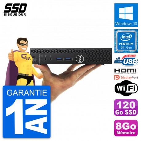Mini PC Dell OptiPlex 3050 Micro G4400T RAM 8Go SSD 120Go HDMI Windows 10 Wifi