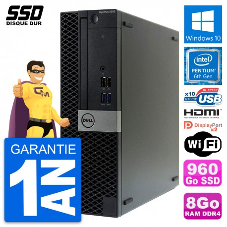PC Dell OptiPlex 5050 SFF Pentium G4400 RAM 8Go SSD 960Go HDMI Windows 10 Wifi