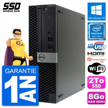 PC Dell OptiPlex 5050 SFF Pentium G4400 RAM 8Go SSD 2To HDMI Windows 10 Wifi