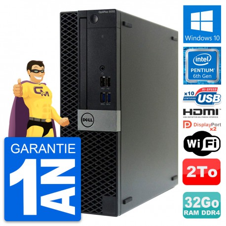 PC Dell OptiPlex 5050 SFF Pentium G4400 RAM 32Go Disque 2To HDMI Windows 10 Wifi