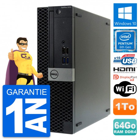 PC Dell OptiPlex 5050 SFF Intel G4400 RAM 64Go Disque 1To HDMI Windows 10 Wifi