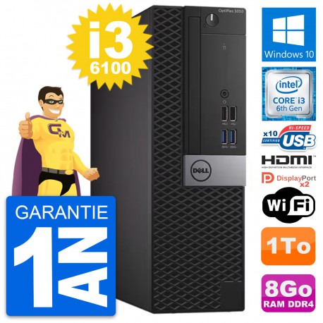 PC Dell OptiPlex 5050 SFF Intel i3-6100 RAM 8Go Disque 1To HDMI Windows 10 Wifi