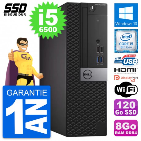 PC Dell OptiPlex 5050 SFF Intel i5-6500 RAM 8Go SSD 120Go HDMI Windows 10 Wifi