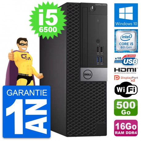 PC Dell OptiPlex 5050 SFF i5-6500 RAM 16Go Disque Dur 500Go HDMI Windows 10 Wifi