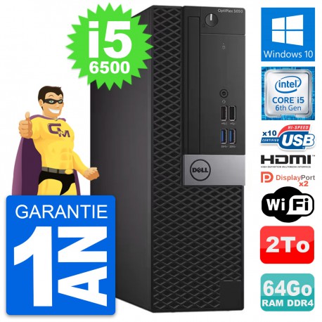 PC Dell OptiPlex 5050 SFF Intel i5-6500 RAM 64Go Disque 2To HDMI Windows 10 Wifi