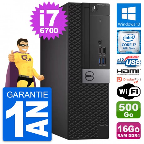 PC Dell OptiPlex 5050 SFF i7-6700 RAM 16Go Disque Dur 500Go HDMI Windows 10 Wifi