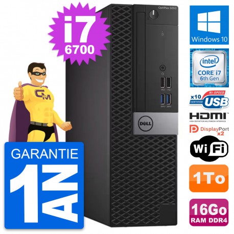 PC Dell OptiPlex 5050 SFF Intel i7-6700 RAM 16Go Disque 1To HDMI Windows 10 Wifi