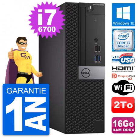 PC Dell OptiPlex 5050 SFF Intel i7-6700 RAM 16Go Disque 2To HDMI Windows 10 Wifi