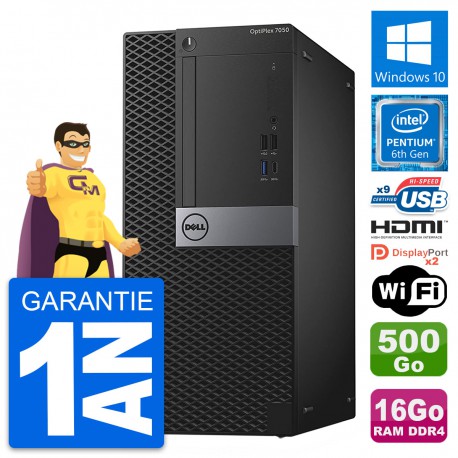 PC Tour Dell OptiPlex 7050 G4400 RAM 16Go Disque Dur 500Go HDMI Windows 10 Wifi