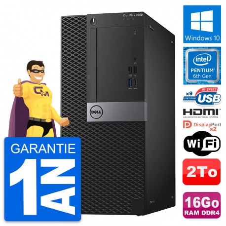 PC Tour Dell OptiPlex 7050 Intel G4400 RAM 16Go Disque 2To HDMI Windows 10 Wifi