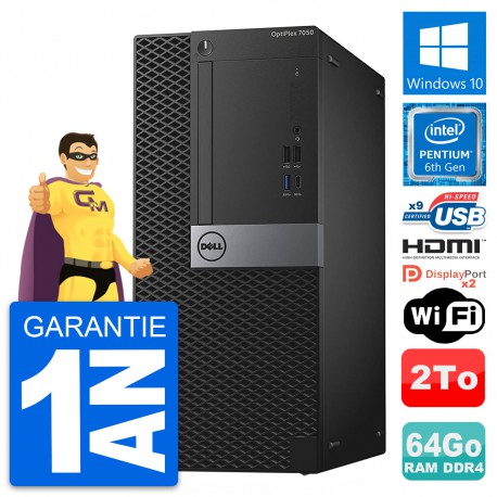 PC Tour Dell OptiPlex 7050 Intel G4400 RAM 64Go Disque 2To HDMI Windows 10 Wifi