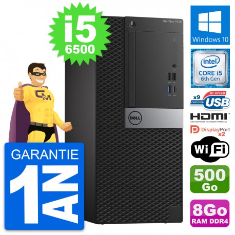 PC Tour Dell OptiPlex 7050 i5-6500 RAM 8Go Disque 500Go HDMI Windows 10 Wifi