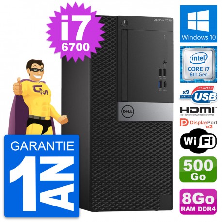 PC Tour Dell OptiPlex 7050 i7-6700 RAM 8Go Disque 500Go HDMI Windows 10 Wifi