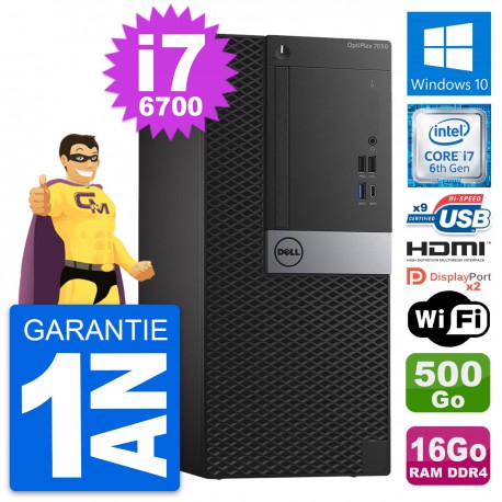 PC Tour Dell OptiPlex 7050 i7-6700 RAM 16Go Disque 500Go HDMI Windows 10 Wifi