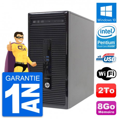 PC Tour HP ProDesk 400 G2 MT Intel G3220 RAM 8Go Disque Dur 2To Windows 10 Wifi