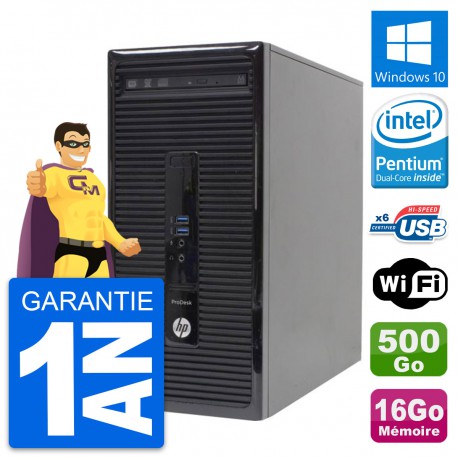 PC Tour HP ProDesk 400 G2 MT Pentium G3220 RAM 16Go Disque 500Go Windows 10 Wifi