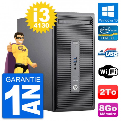 PC Tour HP ProDesk 400 G2 MT Intel i3-4130 RAM 8Go Disque 2To Windows 10 Wifi