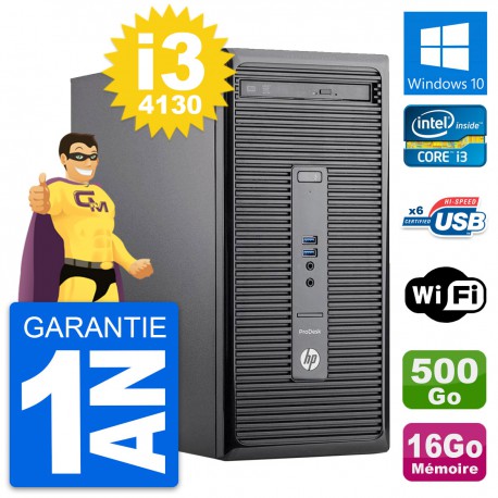 PC Tour HP ProDesk 400 G2 MT Core i3-4130 RAM 16Go Disque 500Go Windows 10 Wifi