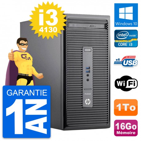 PC Tour HP ProDesk 400 G2 MT Intel i3-4130 RAM 16Go Disque 1To Windows 10 Wifi