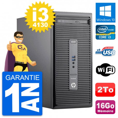 PC Tour HP ProDesk 400 G2 MT Intel i3-4130 RAM 16Go Disque 2To Windows 10 Wifi