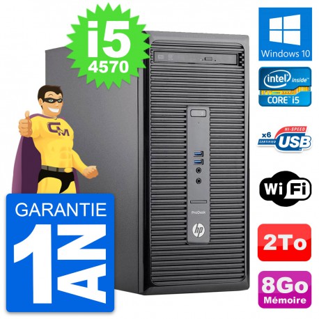 PC Tour HP ProDesk 400 G2 MT Intel i5-4570 RAM 8Go Disque 2To Windows 10 Wifi