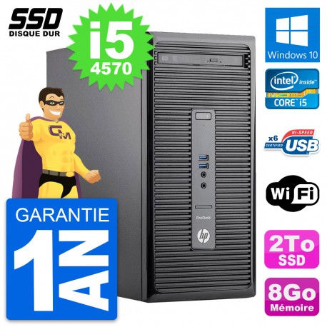 PC Tour HP ProDesk 400 G2 MT Intel Core i5-4570 RAM 8Go SSD 2To Windows 10 Wifi
