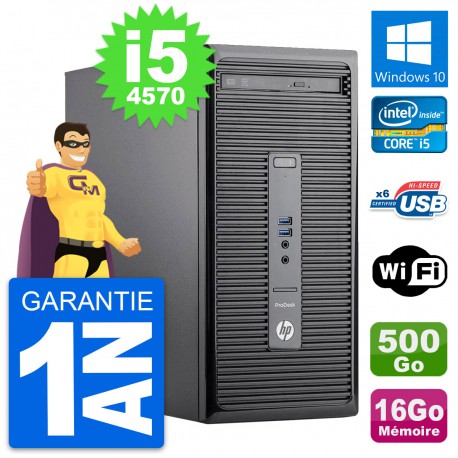 PC Tour HP ProDesk 400 G2 MT Core i5-4570 RAM 16Go Disque 500Go Windows 10 Wifi
