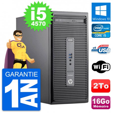 PC Tour HP ProDesk 400 G2 MT Intel i5-4570 RAM 16Go Disque 2To Windows 10 Wifi