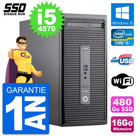 PC Tour HP ProDesk 400 G2 MT Core i5-4570 RAM 16Go SSD 480Go Windows 10 Wifi