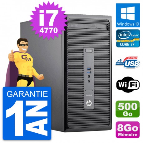 PC Tour HP ProDesk 400 G2 MT Intel i7-4770 RAM 8Go Disque 500Go Windows 10 Wifi