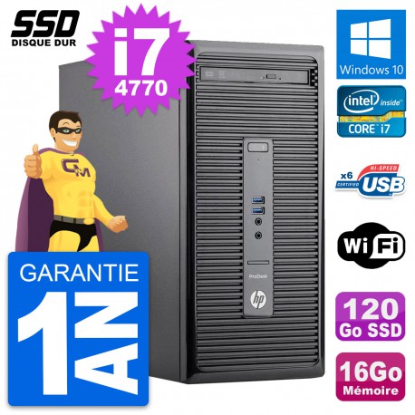 PC Tour HP ProDesk 400 G2 MT Core i7-4770 RAM 16Go SSD 120Go Windows 10 Wifi