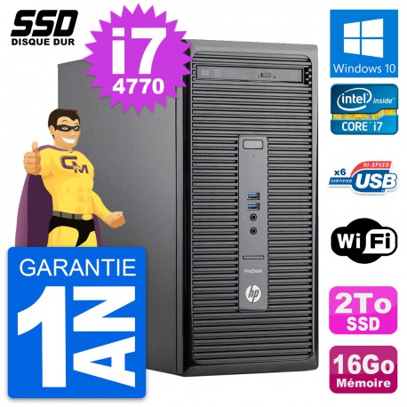 PC Tour HP ProDesk 400 G2 MT Intel Core i7-4770 RAM 16Go SSD 2To Windows 10 Wifi