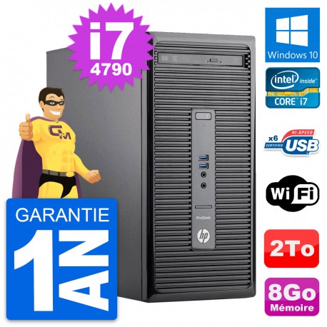 PC Tour HP ProDesk 400 G2 MT Intel i7-4790 RAM 8Go Disque 2To Windows 10 Wifi