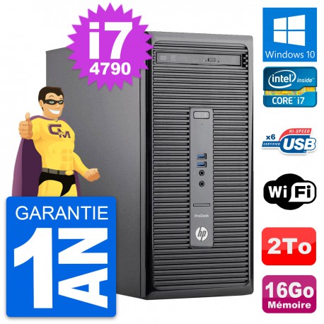 PC Tour HP ProDesk 400 G2 MT Intel i7-4790 RAM 16Go Disque 2To Windows 10 Wifi