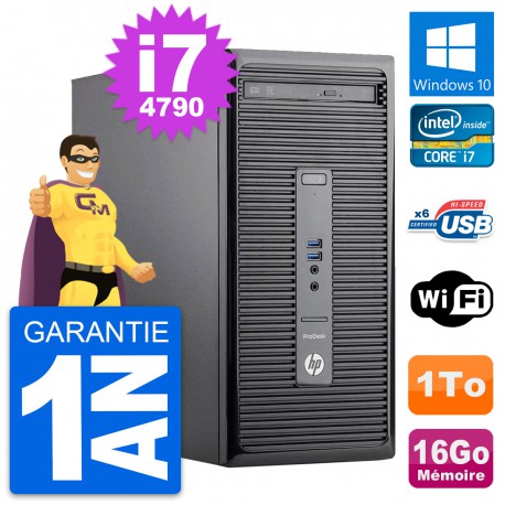 PC Tour HP ProDesk 400 G2 MT Intel i7-4790 RAM 16Go Disque 1To Windows 10 Wifi