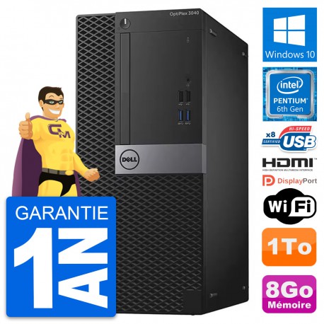 PC Tour Dell OptiPlex 3040 Intel G4400 RAM 8Go Disque 1To HDMI Windows 10 Wifi