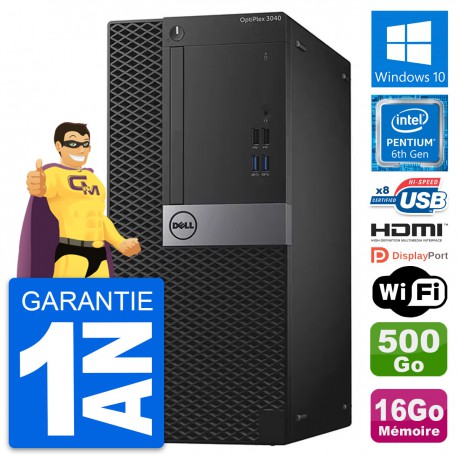 PC Tour Dell OptiPlex 3040 G4400 RAM 16Go Disque Dur 500Go HDMI Windows 10 Wifi