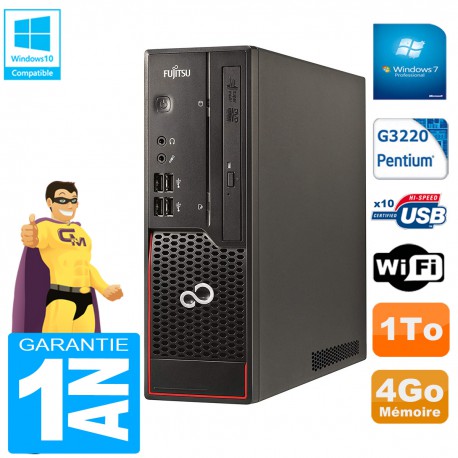 PC Fujitsu Esprimo C720 SFF Intel G3220 4Go Disque 1To Graveur DVD Wifi W7