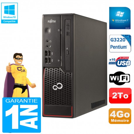 PC Fujitsu Esprimo C720 SFF Intel G3220 4Go Disque 2To Graveur DVD Wifi W7