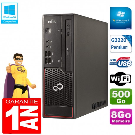 PC Fujitsu Esprimo C720 SFF Intel G3220 8Go Disque 500Go Graveur DVD Wifi W7