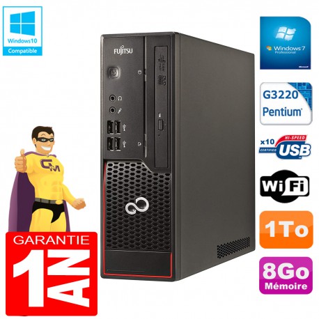 PC Fujitsu Esprimo C720 SFF Intel G3220 8Go Disque 1To Graveur DVD Wifi W7