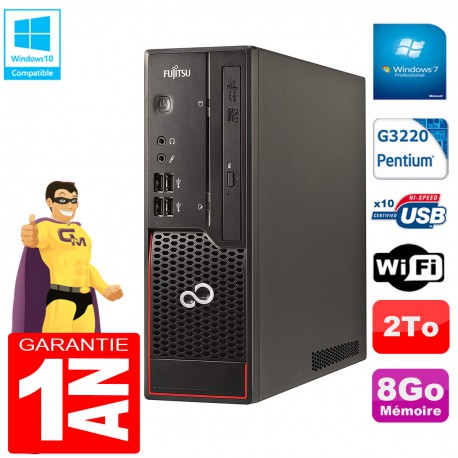 PC Fujitsu Esprimo C720 SFF Intel G3220 8Go Disque 2To Graveur DVD Wifi W7