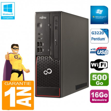 PC Fujitsu Esprimo C720 SFF Intel G3220 16Go Disque 500Go Graveur DVD Wifi W7