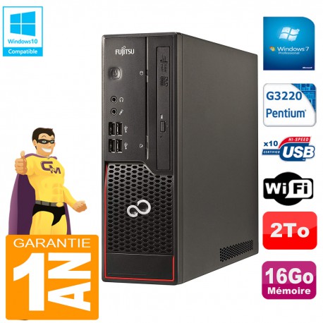 PC Fujitsu Esprimo C720 SFF Intel G3220 16Go Disque 2To Graveur DVD Wifi W7