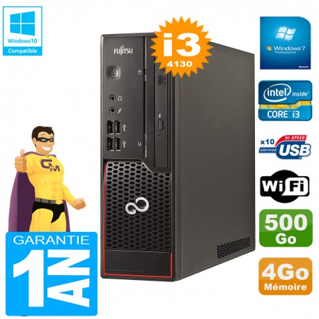 PC Fujitsu Esprimo C720 SFF Core I3-4130 4Go Disque 500Go Graveur DVD Wifi W7
