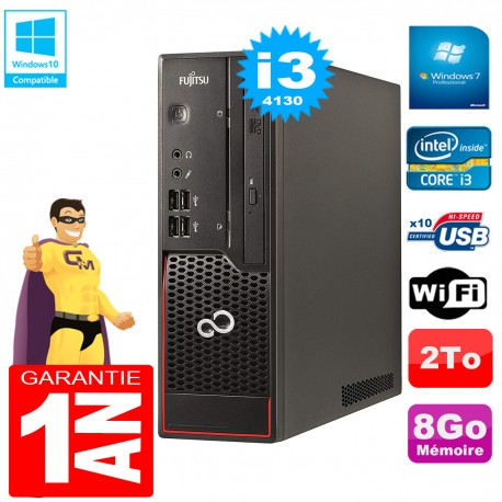 PC Fujitsu Esprimo C720 SFF Core I3-4130 8Go Disque 2To Graveur DVD Wifi W7