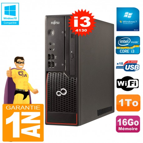 PC Fujitsu Esprimo C720 SFF Core I3-4130 16Go Disque 1To Graveur DVD Wifi W7