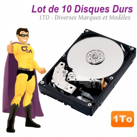 Lot de 10 Disque Dur 1To SATA 3.5" Seagate Desktop SSHD ST1000DX001 1CM162-500